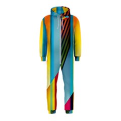 Colorful Rainbow Stripe Pattern Hooded Jumpsuit (kids)