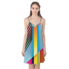 Colorful Rainbow Stripe Pattern Camis Nightgown  by Vaneshop