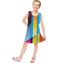 Colorful Rainbow Stripe Pattern Kids  Tunic Dress View1