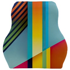 Colorful Rainbow Stripe Pattern Car Seat Velour Cushion  by Vaneshop