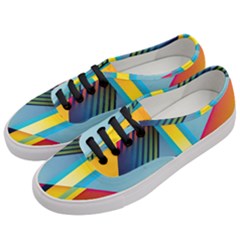 Colorful Rainbow Stripe Pattern Women s Classic Low Top Sneakers by Vaneshop