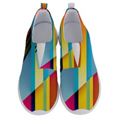 Colorful Rainbow Stripe Pattern No Lace Lightweight Shoes by Vaneshop