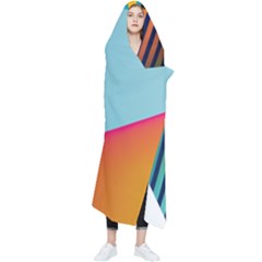 Colorful Rainbow Stripe Pattern Wearable Blanket by Vaneshop