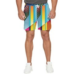 Colorful Rainbow Stripe Pattern Men s Runner Shorts by Vaneshop