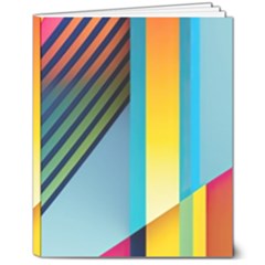 Colorful Rainbow Stripe Pattern 8  X 10  Hardcover Notebook by Vaneshop