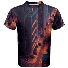 Abstract Landscape Landmark Town City Cityscape Men s Cotton Tee by Vaneshop