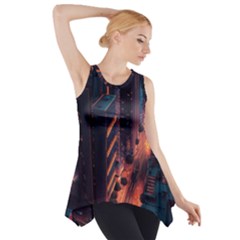 Abstract Landscape Landmark Town City Cityscape Side Drop Tank Tunic