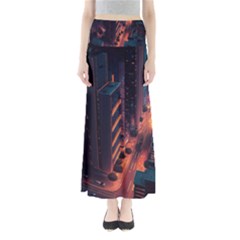 Abstract Landscape Landmark Town City Cityscape Full Length Maxi Skirt by Vaneshop