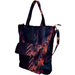 Abstract Landscape Landmark Town City Cityscape Shoulder Tote Bag by Vaneshop