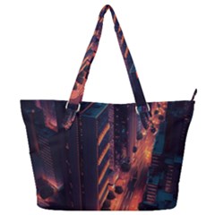 Abstract Landscape Landmark Town City Cityscape Full Print Shoulder Bag by Vaneshop