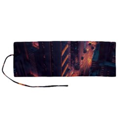 Abstract Landscape Landmark Town City Cityscape Roll Up Canvas Pencil Holder (m) by Vaneshop