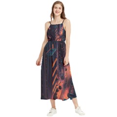 Abstract Landscape Landmark Town City Cityscape Boho Sleeveless Summer Dress by Vaneshop