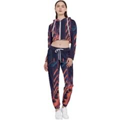 Abstract Landscape Landmark Town City Cityscape Cropped Zip Up Lounge Set by Vaneshop