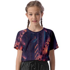 Abstract Landscape Landmark Town City Cityscape Kids  Basic Tee by Vaneshop