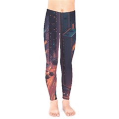 Abstract Landscape Landmark Town City Cityscape Kids  Classic Winter Leggings