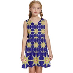 Seamless Pattern Background Kids  Sleeveless Tiered Mini Dress by Vaneshop