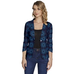 Floral Pattern Geometric Pattern Women s One-button 3/4 Sleeve Short Jacket