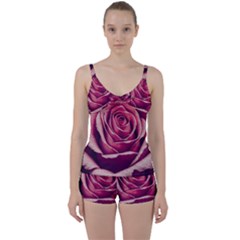 Beautiful Beauty Flower Bloom Tie Front Two Piece Tankini