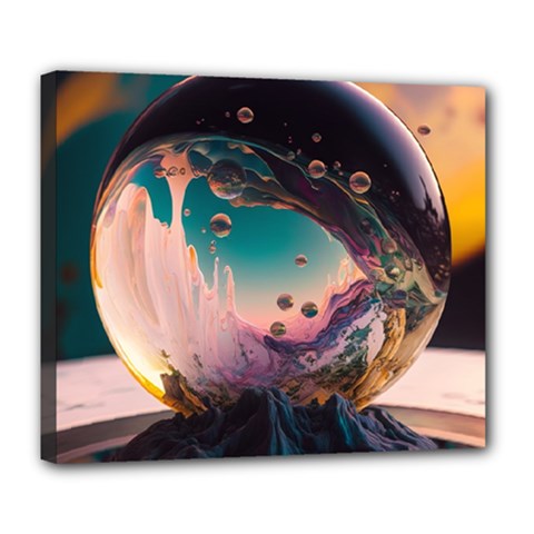 Crystal Ball Glass Sphere Lens Ball Deluxe Canvas 24  X 20  (stretched) by Vaneshop