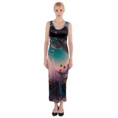 Crystal Ball Glass Sphere Lens Ball Fitted Maxi Dress by Vaneshop