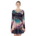 Crystal Ball Glass Sphere Lens Ball Long Sleeve Velvet V-neck Dress View1