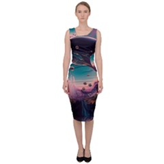 Crystal Ball Glass Sphere Lens Ball Sleeveless Pencil Dress by Vaneshop