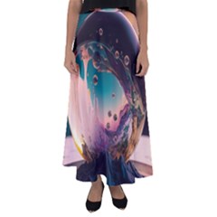 Crystal Ball Glass Sphere Lens Ball Flared Maxi Skirt by Vaneshop