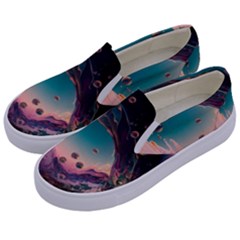 Crystal Ball Glass Sphere Lens Ball Kids  Canvas Slip Ons by Vaneshop