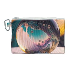 Crystal Ball Glass Sphere Lens Ball Canvas Cosmetic Bag (large) by Vaneshop