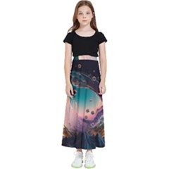 Crystal Ball Glass Sphere Lens Ball Kids  Flared Maxi Skirt by Vaneshop