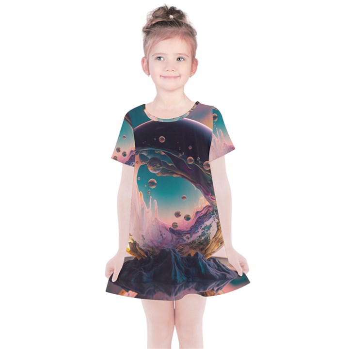 Crystal Ball Glass Sphere Lens Ball Kids  Simple Cotton Dress