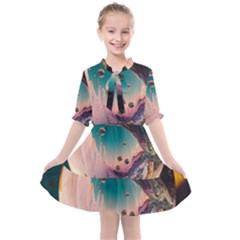 Crystal Ball Glass Sphere Lens Ball Kids  All Frills Chiffon Dress by Vaneshop