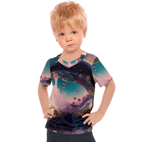 Crystal Ball Glass Sphere Lens Ball Kids  Sports Tee by Vaneshop