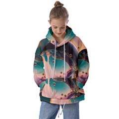 Crystal Ball Glass Sphere Lens Ball Kids  Oversized Hoodie