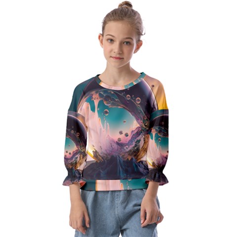 Crystal Ball Glass Sphere Lens Ball Kids  Cuff Sleeve Top by Vaneshop