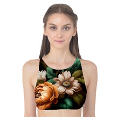 Floral Flower Blossom Bloom Flora Tank Bikini Top