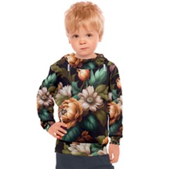 Floral Flower Blossom Bloom Flora Kids  Hooded Pullover by Vaneshop