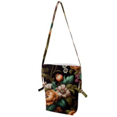 Floral Flower Blossom Bloom Flora Folding Shoulder Bag by Vaneshop