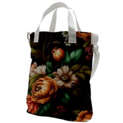 Floral Flower Blossom Bloom Flora Canvas Messenger Bag by Vaneshop