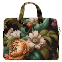 Floral Flower Blossom Bloom Flora Macbook Pro 13  Double Pocket Laptop Bag by Vaneshop