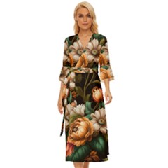 Floral Flower Blossom Bloom Flora Midsummer Wrap Dress by Vaneshop