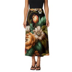 Floral Flower Blossom Bloom Flora Classic Midi Chiffon Skirt by Vaneshop