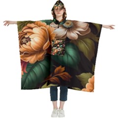 Floral Flower Blossom Bloom Flora Women s Hooded Rain Ponchos by Vaneshop