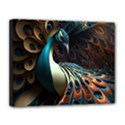 Colorful Peacock Bird Feathers Canvas 14  x 11  (Stretched) View1