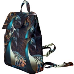 Colorful Peacock Bird Feathers Buckle Everyday Backpack by Vaneshop