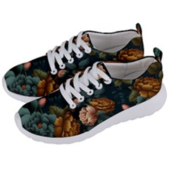 Floral Flower Blossom Turquoise Men s Lightweight Sports Shoes by Vaneshop