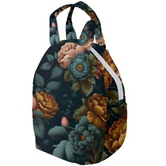 Floral Flower Blossom Turquoise Travel Backpack by Vaneshop