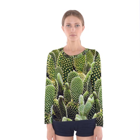 Cactus Flora Flower Nature Floral Women s Long Sleeve Tee by Vaneshop