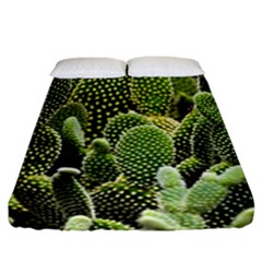 Cactus Flora Flower Nature Floral Fitted Sheet (california King Size) by Vaneshop