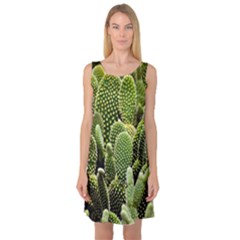 Cactus Flora Flower Nature Floral Sleeveless Satin Nightdress by Vaneshop